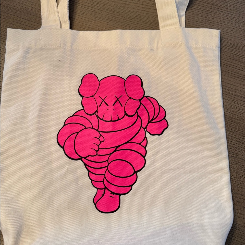Pink Character Canvas Tote Bag KAWS x NGV